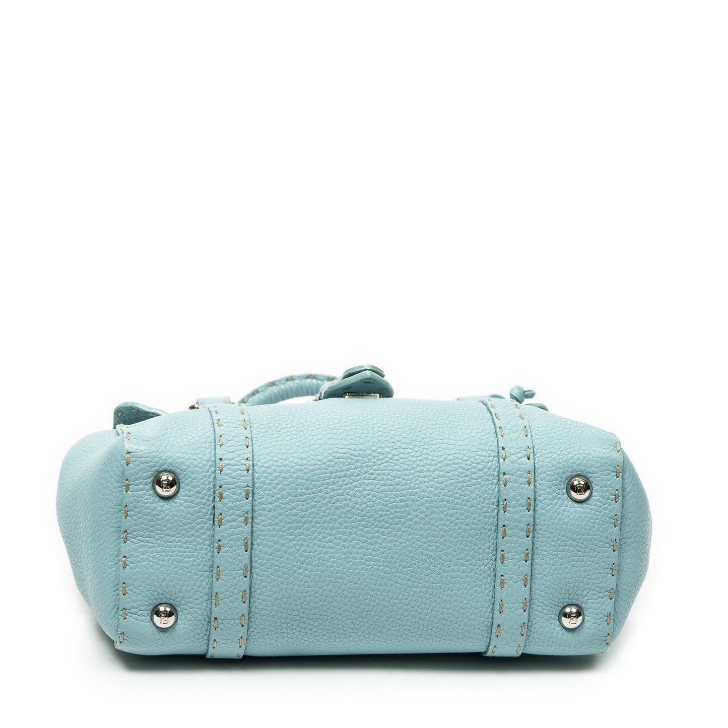 Fendi Mini Linda Light Blue Selleria Leather Messenger — view 6