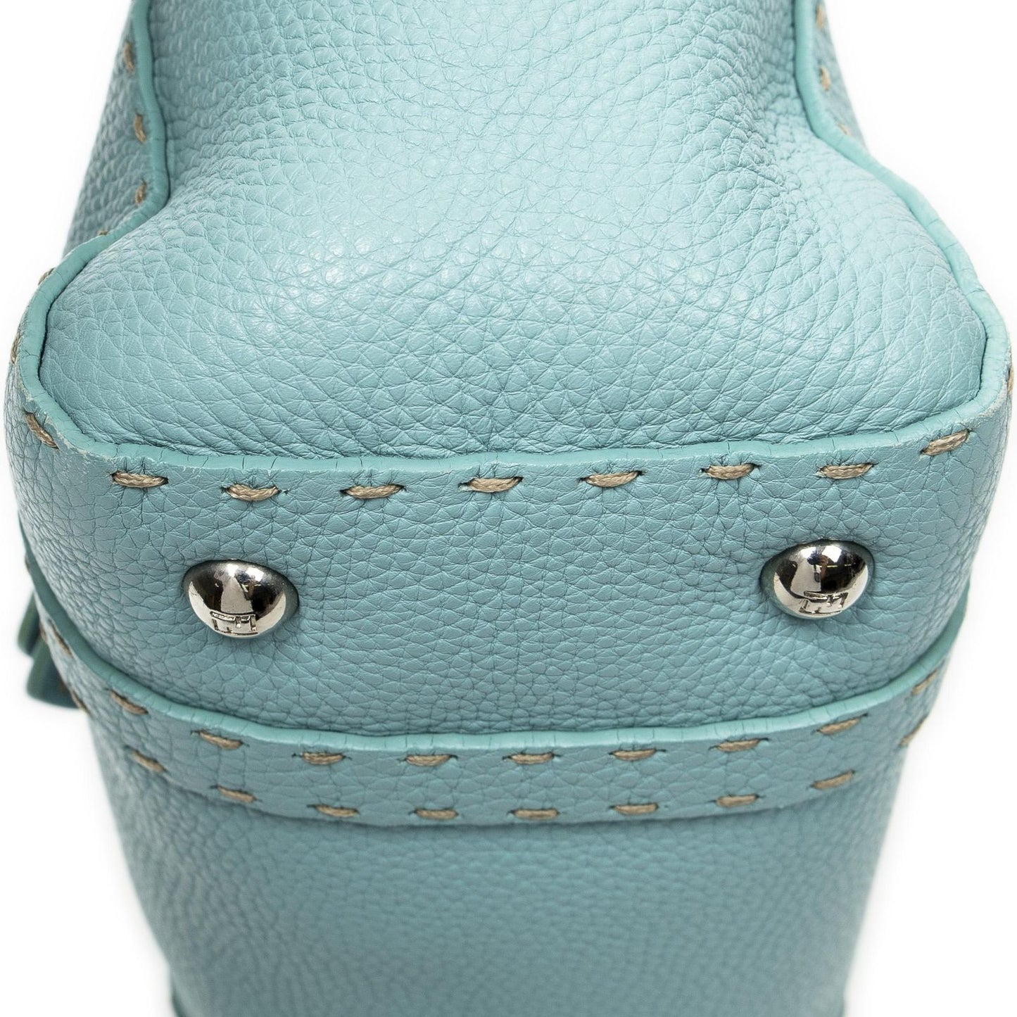 Fendi Mini Linda Light Blue Selleria Leather Messenger — view 8
