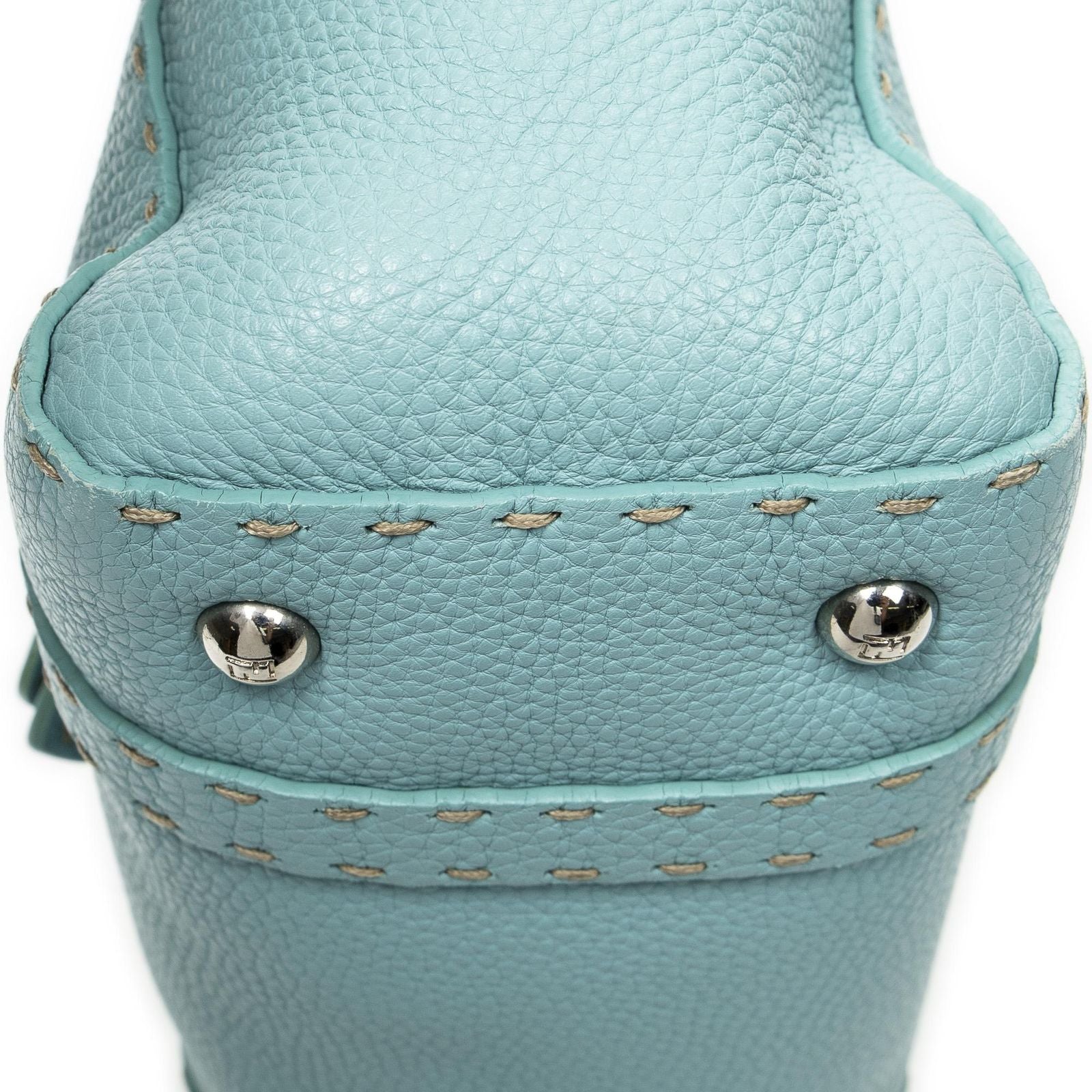 Fendi Mini Linda Light Blue Selleria Leather Messenger — view 8