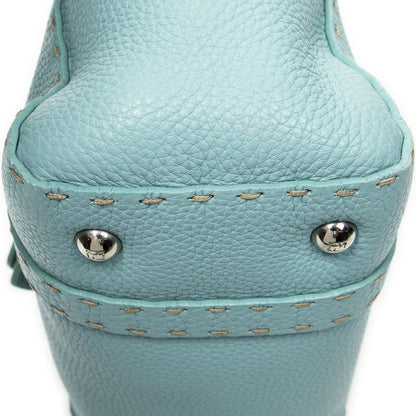 Fendi Mini Linda Light Blue Selleria Leather Messenger — view 8