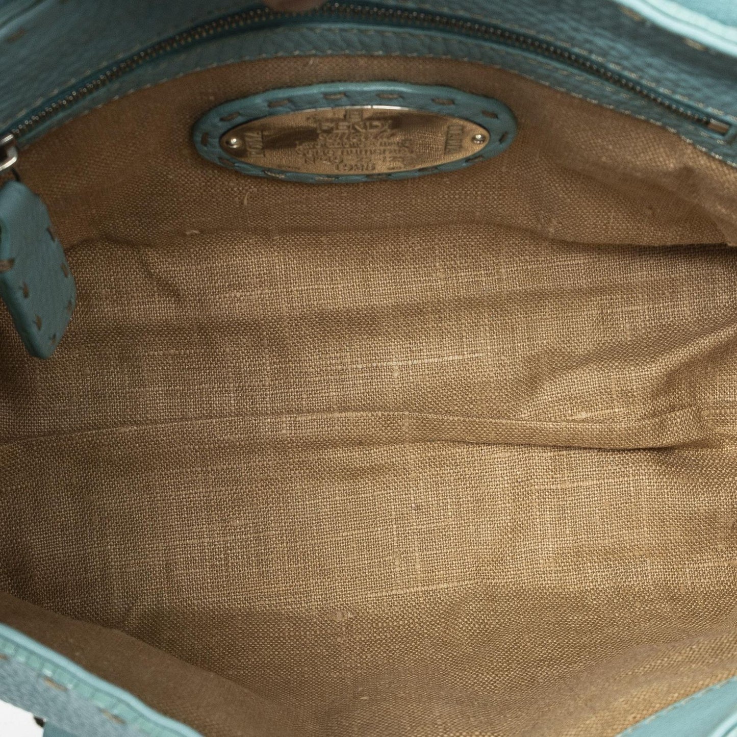 Fendi Mini Linda Light Blue Selleria Leather Messenger — view 9