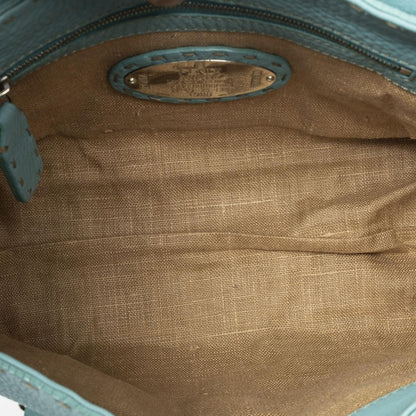Fendi Mini Linda Light Blue Selleria Leather Messenger — view 9