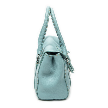 Fendi Mini Linda Light Blue Selleria Leather Messenger — view 4