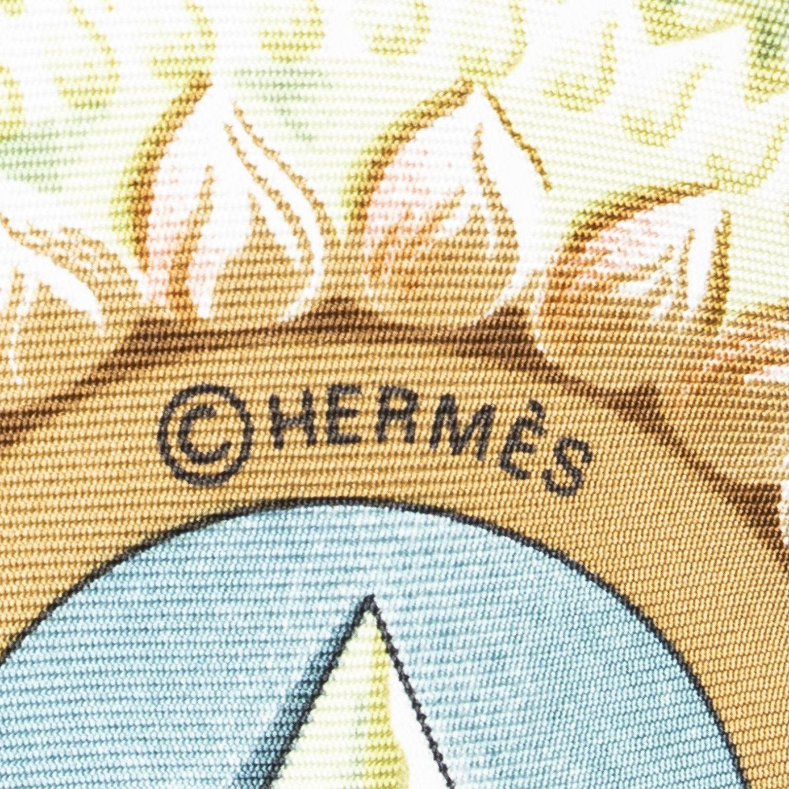 Hermes Scarf Light Pink Brown Ivory Silk — view 4