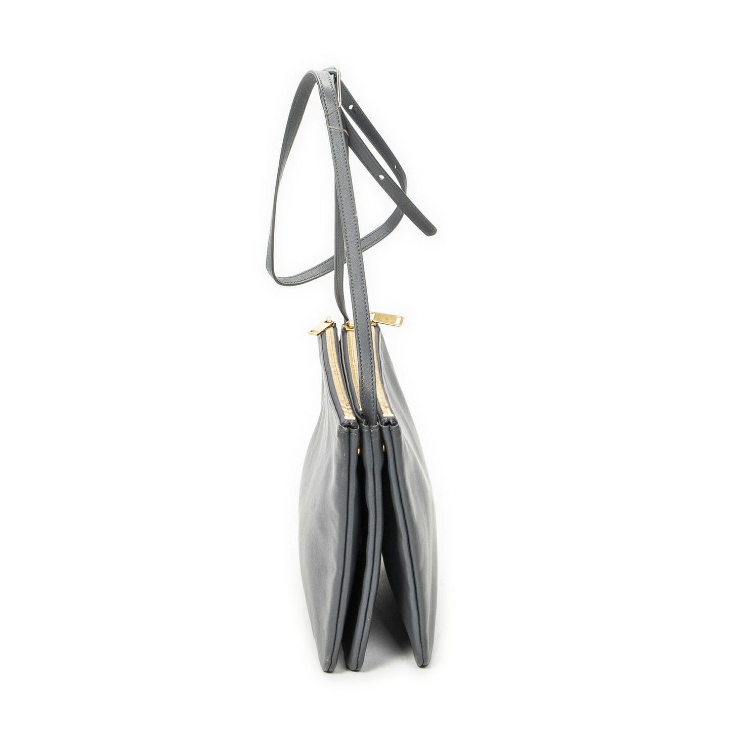 Celine Large Trio Crossbody Gray Calfskin Leather — view 3