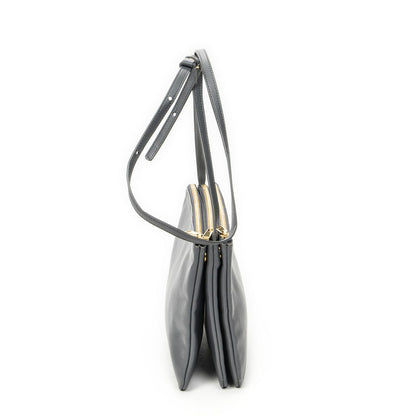 Celine Large Trio Crossbody Gray Calfskin Leather — view 4