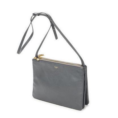 Celine Large Trio Crossbody Gray Calfskin Leather — view 2