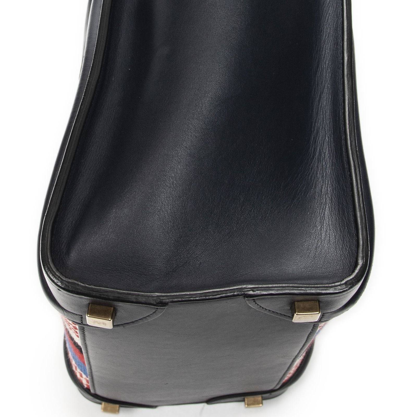 Celine Micro Luggage Black Red Blue Calfskin Leather — view 7