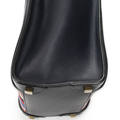 Celine Micro Luggage Black Red Blue Calfskin Leather — view 7