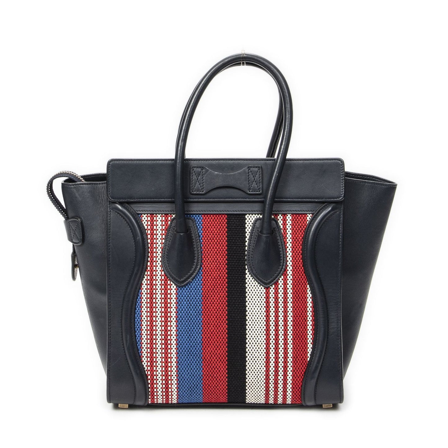Celine Micro Luggage Black Red Blue Calfskin Leather — view 5