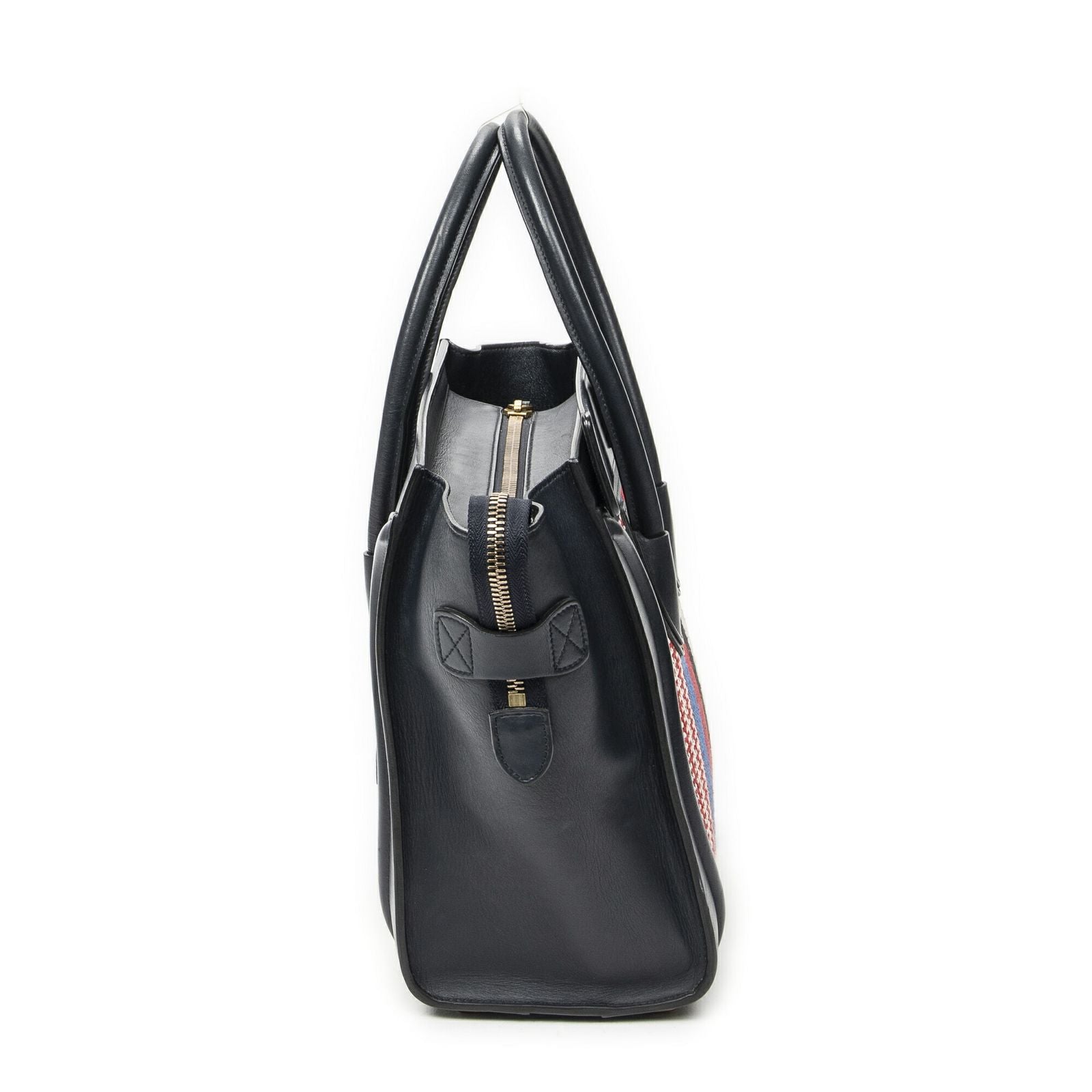 Celine Micro Luggage Black Red Blue Calfskin Leather — view 3