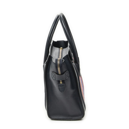 Celine Micro Luggage Black Red Blue Calfskin Leather — view 3