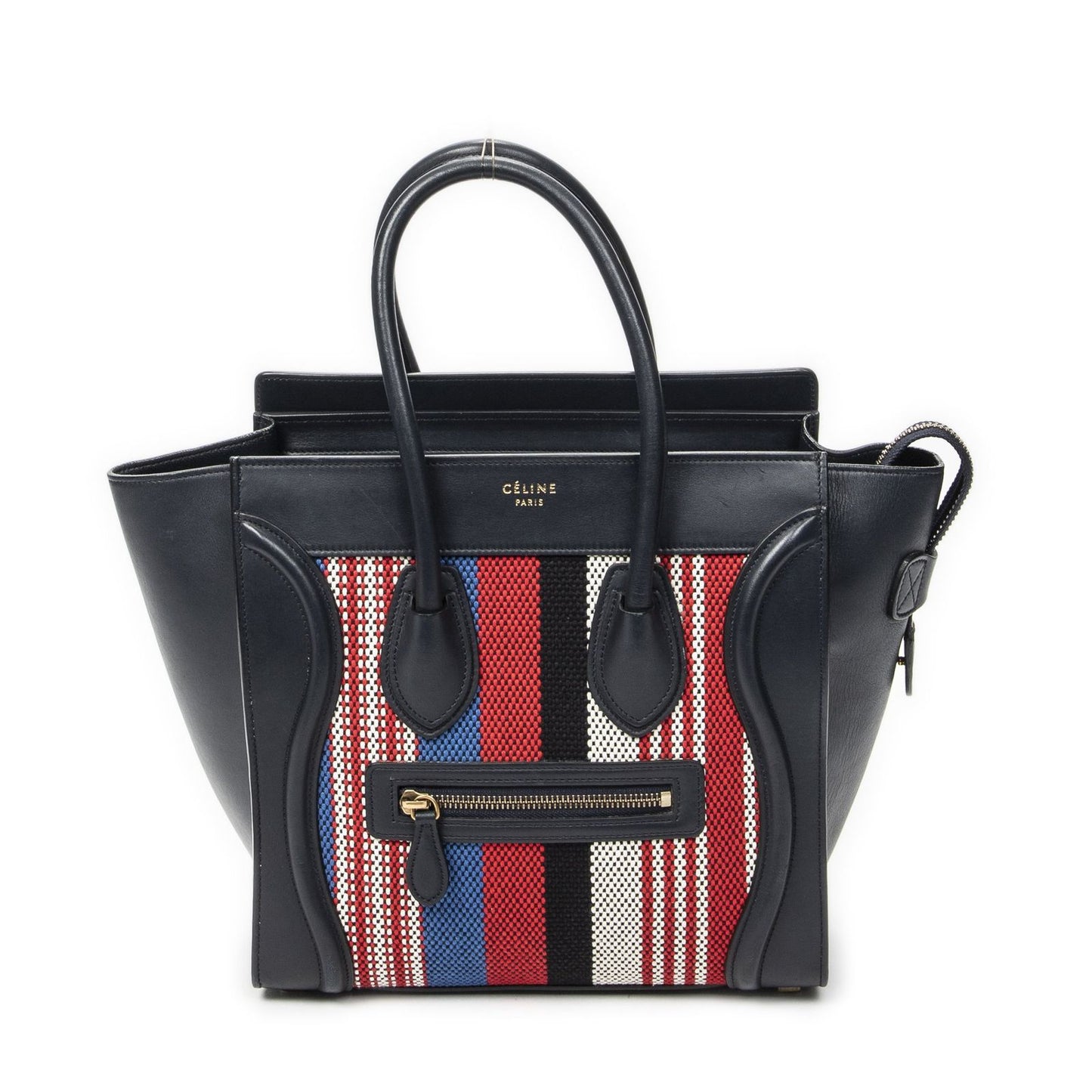 Celine Micro Luggage Black Red Blue Calfskin Leather