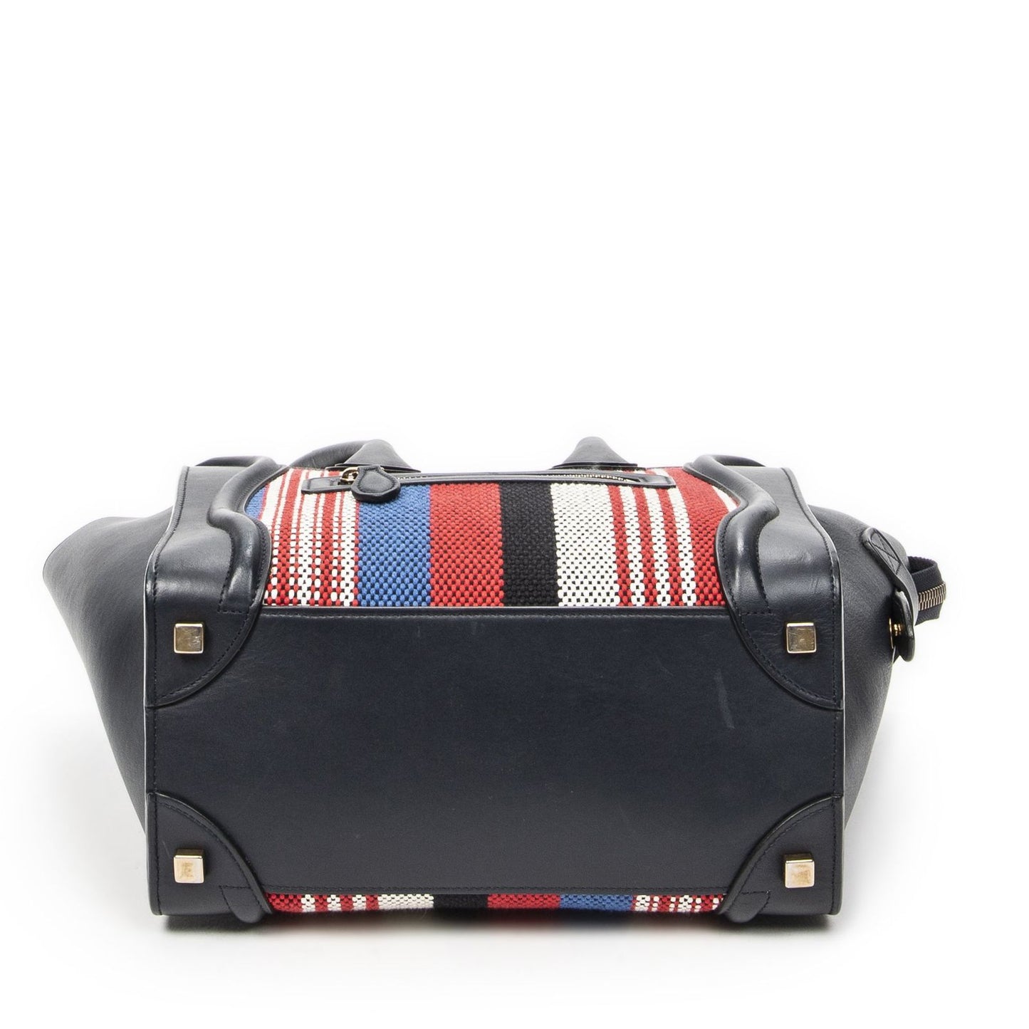 Celine Micro Luggage Black Red Blue Calfskin Leather — view 6
