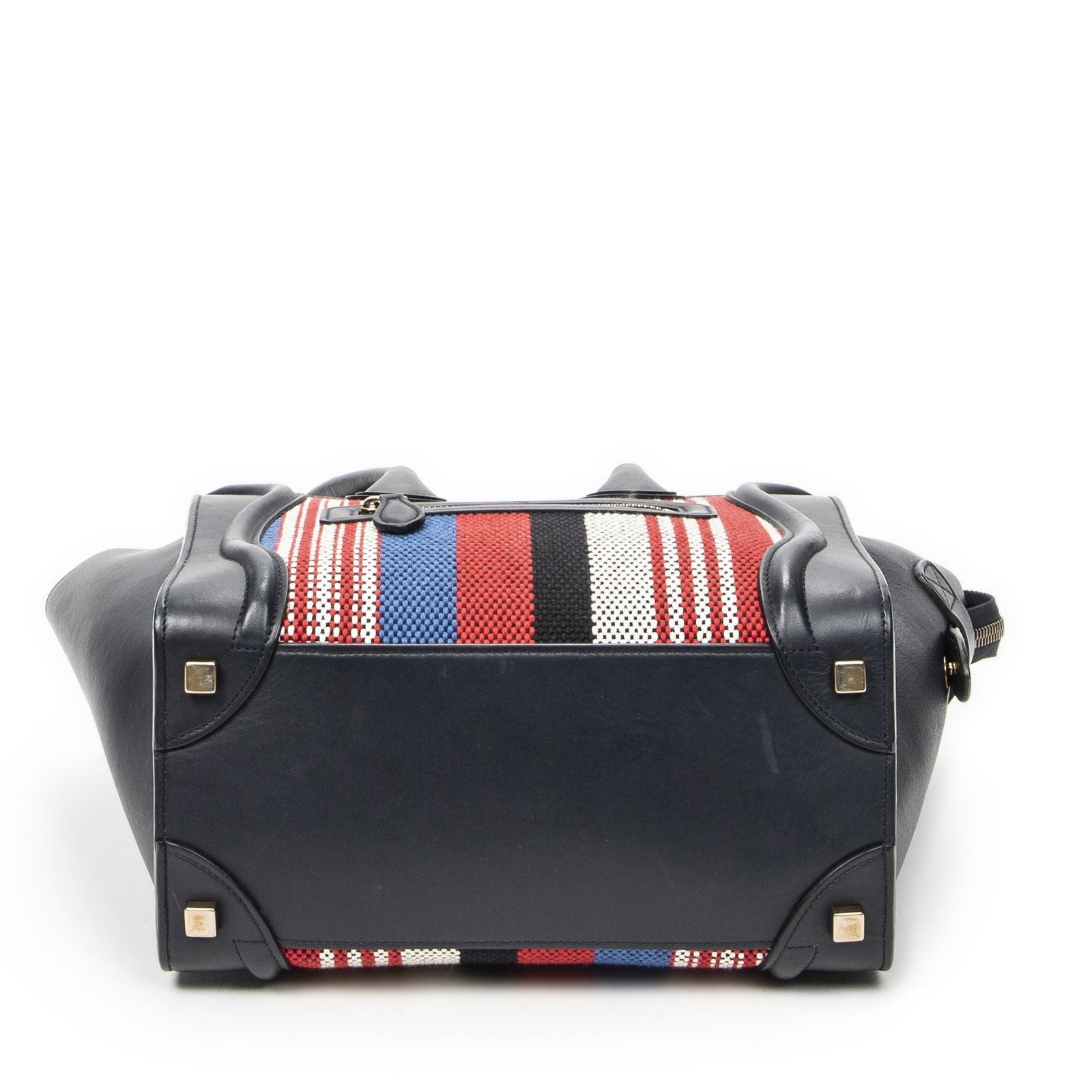 Celine Micro Luggage Black Red Blue Calfskin Leather — view 6