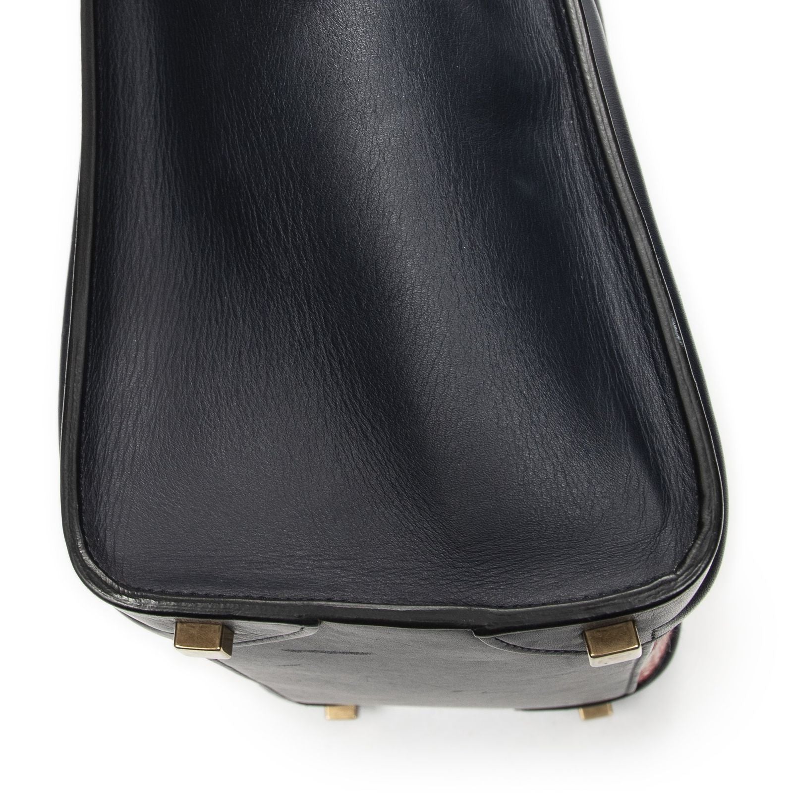 Celine Micro Luggage Black Red Blue Calfskin Leather — view 8