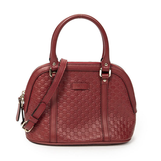 Gucci Mini Dome Tote Red Micro Guccissima Leather