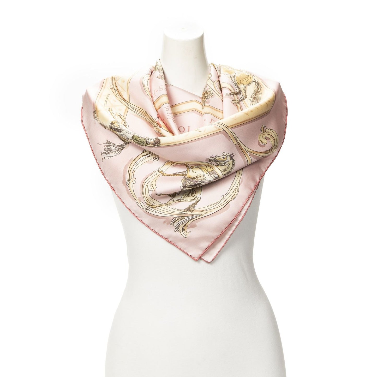Hermes Scarf Pink Yellow Green Silk