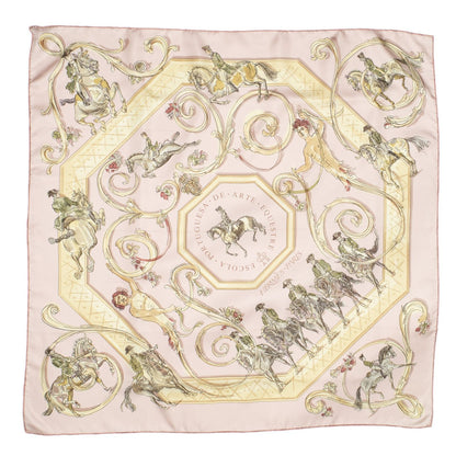 Hermes Scarf Pink Yellow Green Silk — view 2