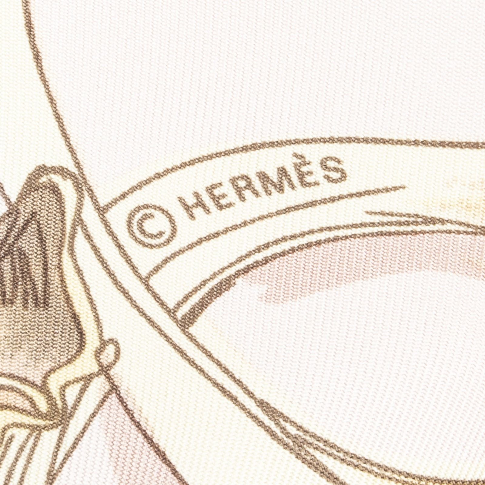 Hermes Scarf Pink Yellow Green Silk — view 4
