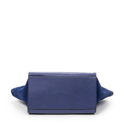 Celine Small Medium Swing Dark Blue Gray Calfskin Leather Messenger — view 6