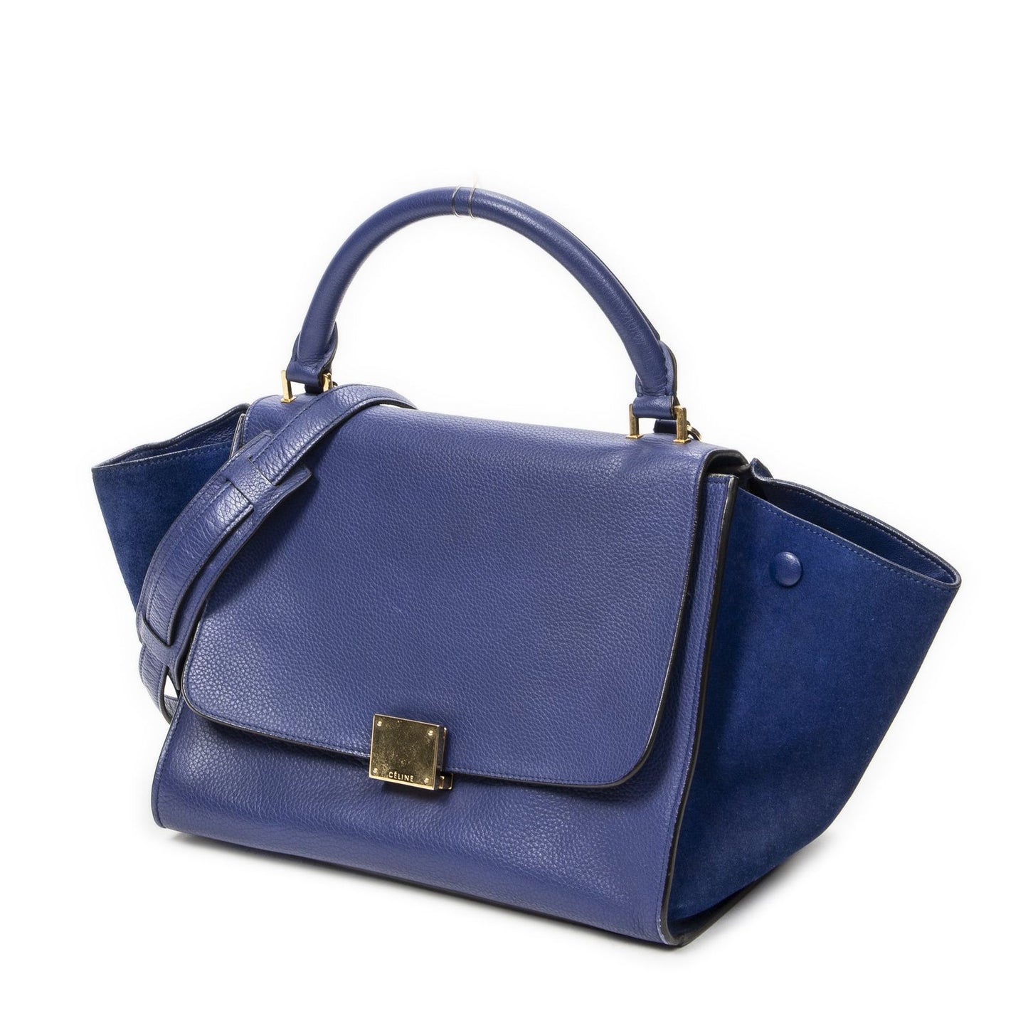 Celine Small Medium Swing Dark Blue Gray Calfskin Leather Messenger — view 2