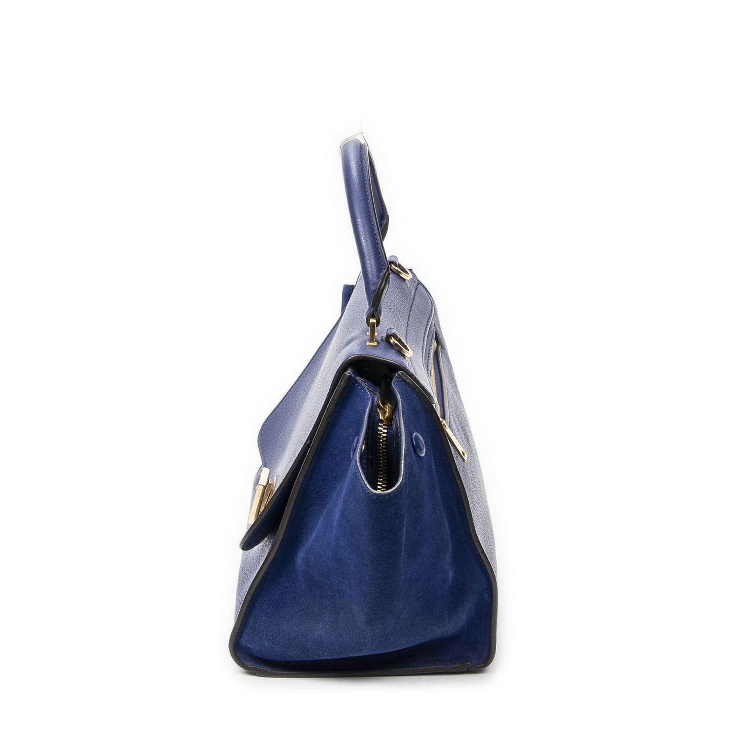 Celine Small Medium Swing Dark Blue Gray Calfskin Leather Messenger — view 3
