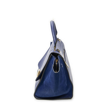 Celine Small Medium Swing Dark Blue Gray Calfskin Leather Messenger — view 3