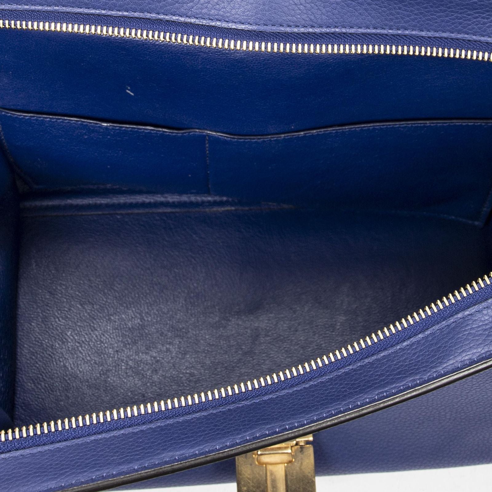 Celine Small Medium Swing Dark Blue Gray Calfskin Leather Messenger — view 9