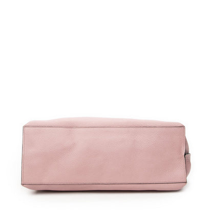 Gucci Large Daily Top Handle Pink Gray Calfskin Leather — view 6