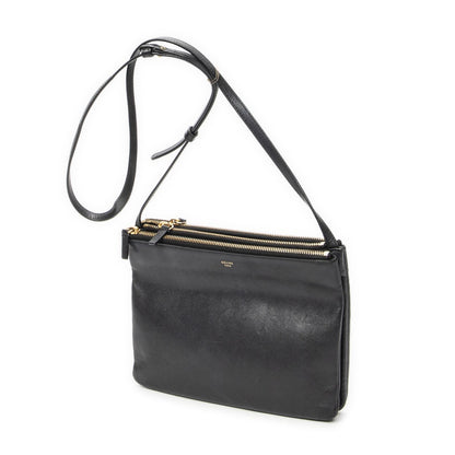 Celine Large Trio Crossbody Black Calfskin Leather — view 2