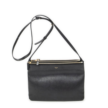 Celine Large Trio Crossbody Black Calfskin Leather