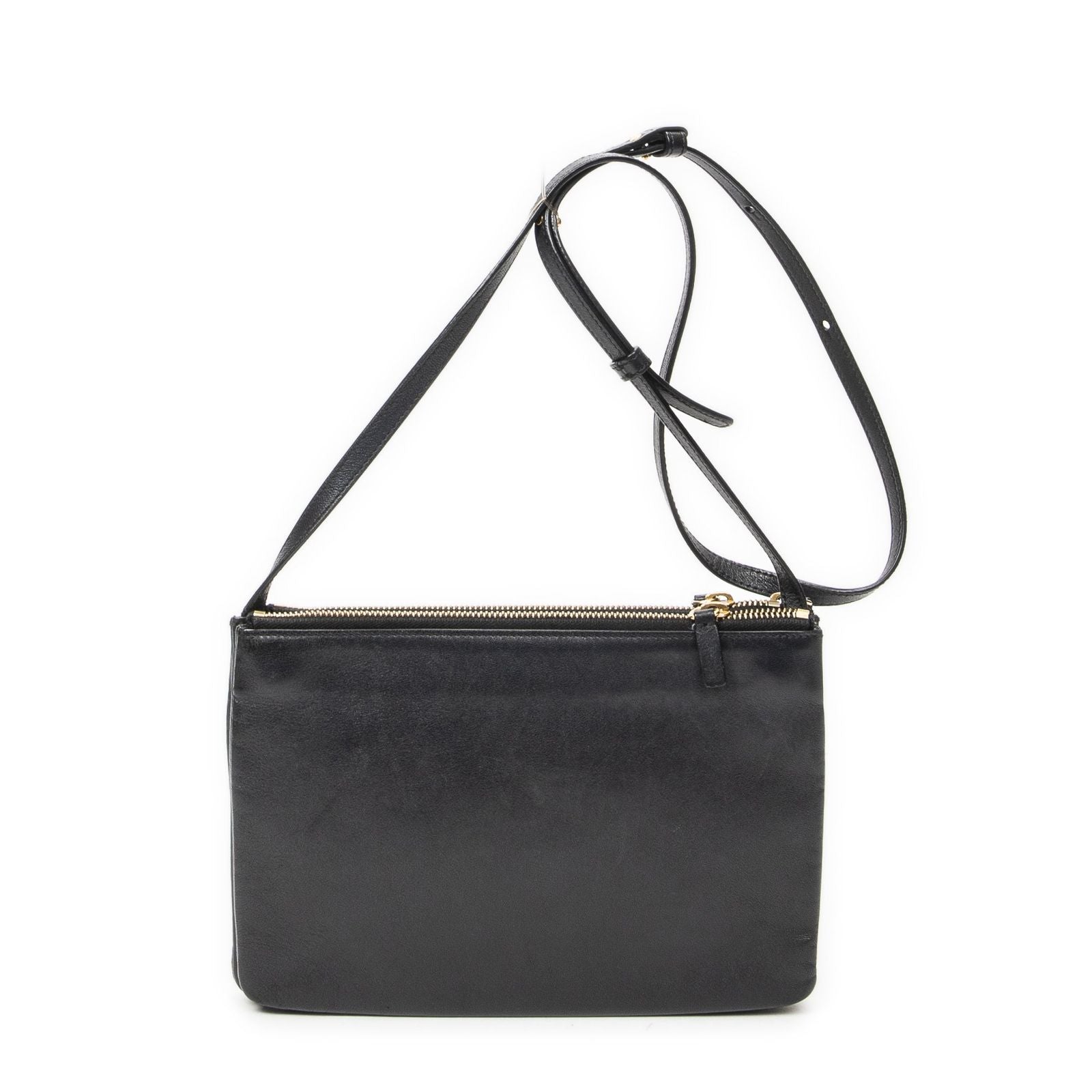 Celine Large Trio Crossbody Black Calfskin Leather — view 5