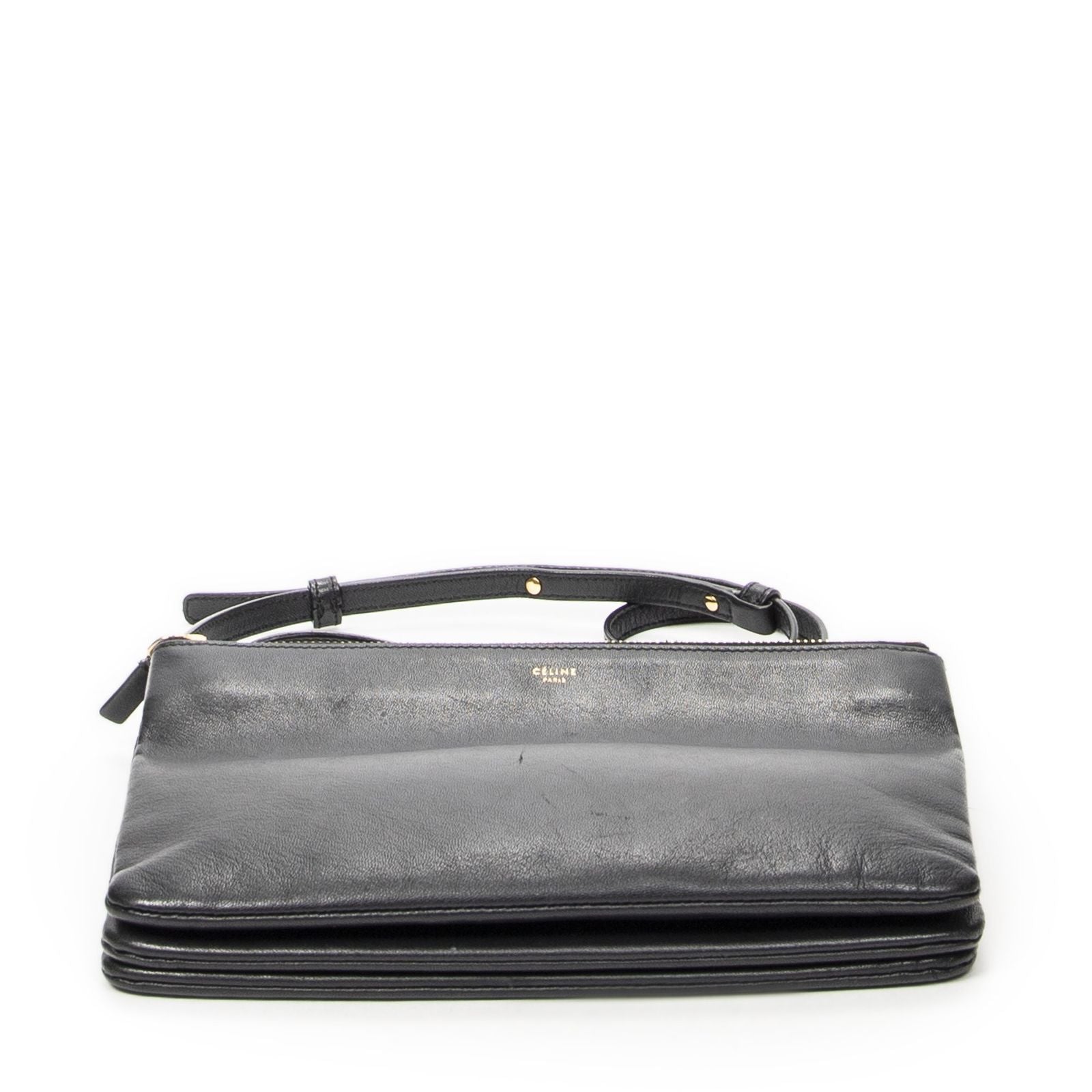 Celine Large Trio Crossbody Black Calfskin Leather — view 6