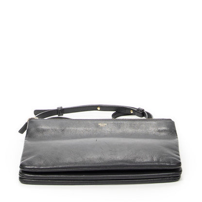 Celine Large Trio Crossbody Black Calfskin Leather — view 6