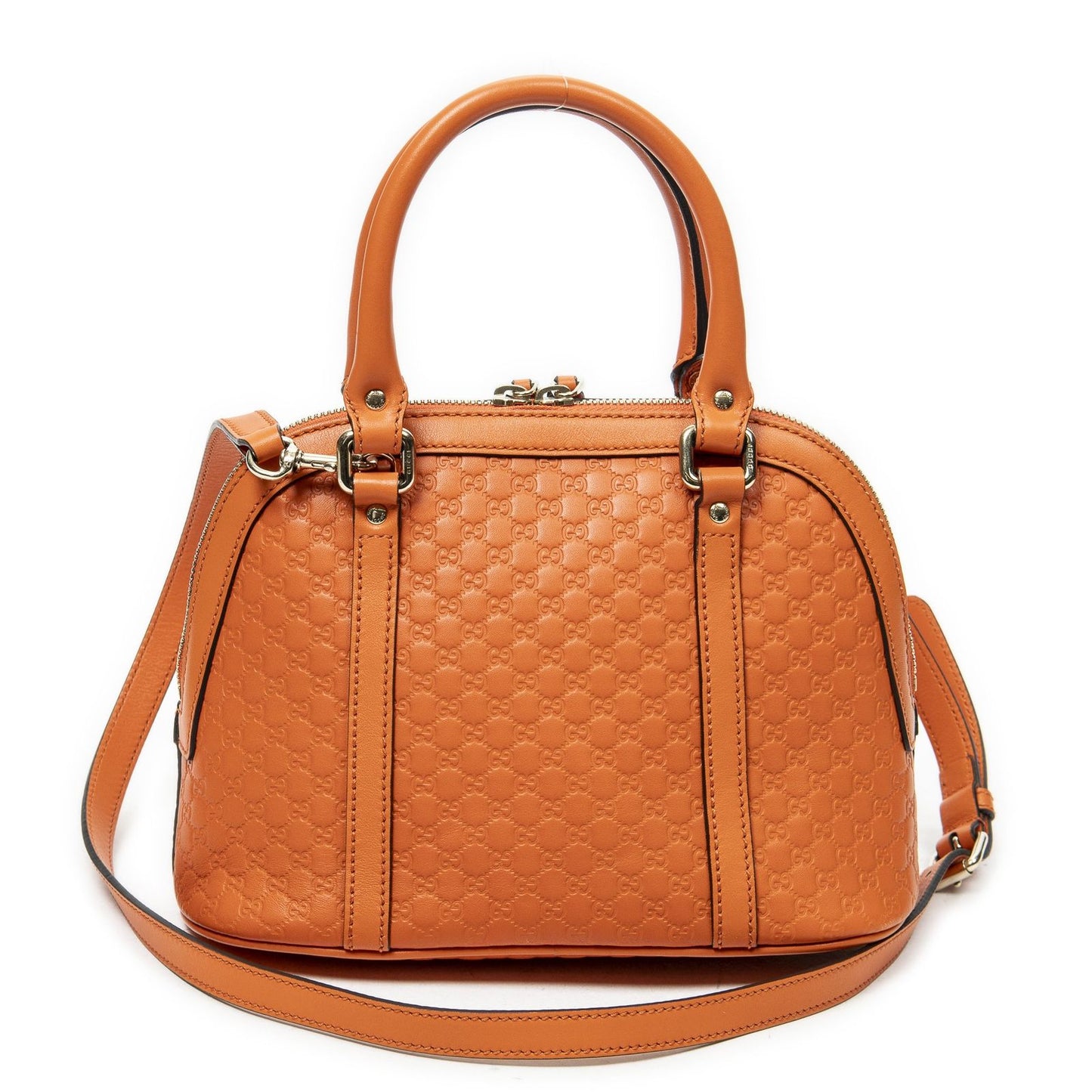 Gucci Mini Dome Tote Orange Micro Guccissima Leather — view 5