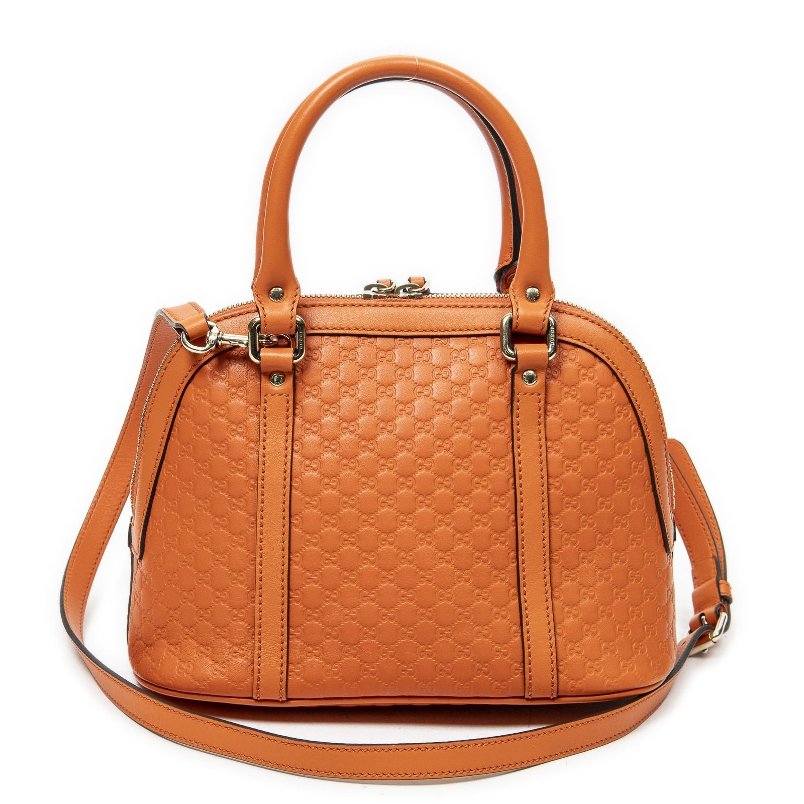 Gucci Mini Dome Tote Orange Micro Guccissima Leather — view 5