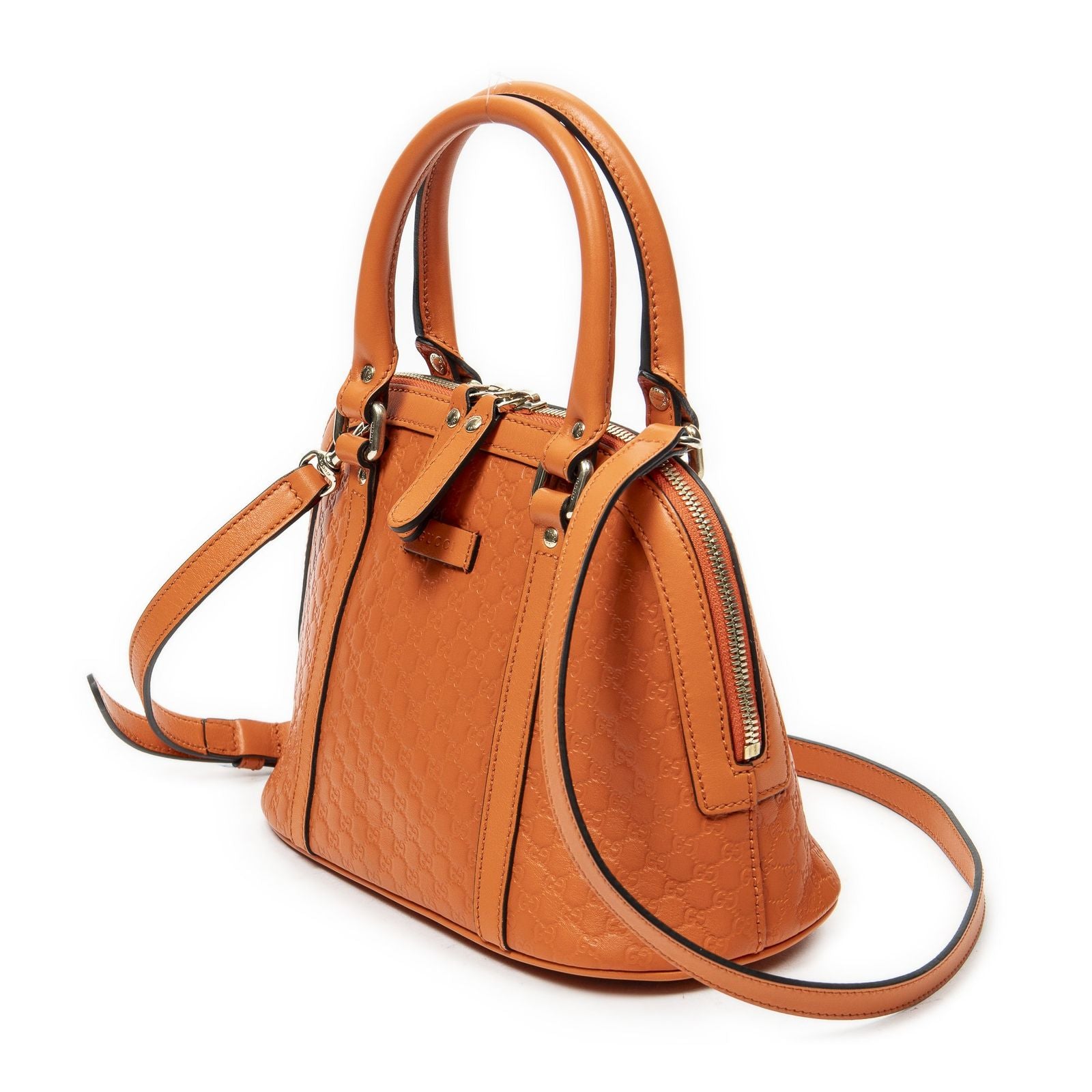 Gucci Mini Dome Tote Orange Micro Guccissima Leather — view 2