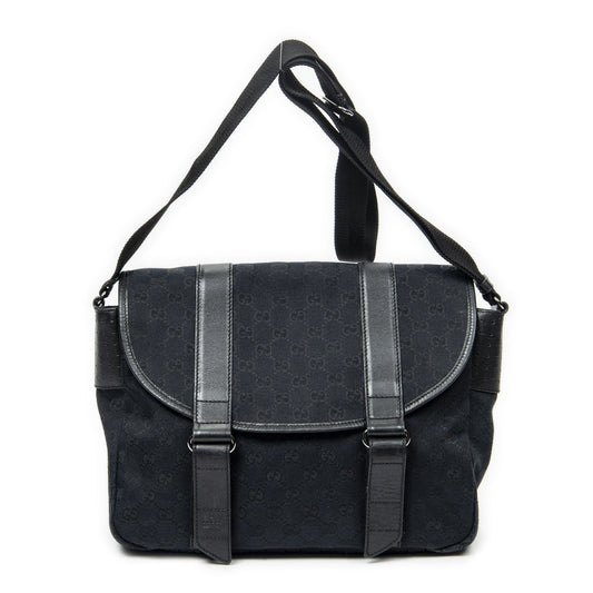 Gucci Flap Messenger Black GG Canvas