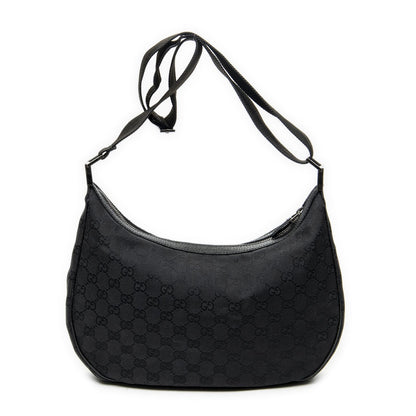 Gucci Round Zip Messenger Black GG Canvas — view 5