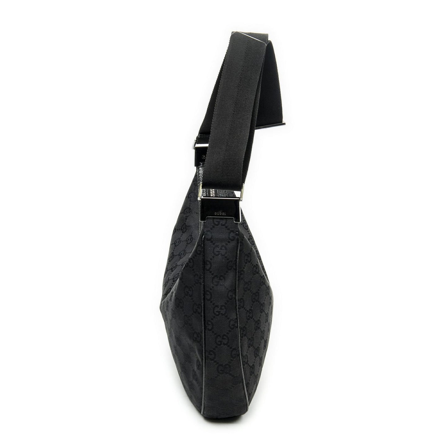 Gucci Round Zip Messenger Black GG Canvas — view 4