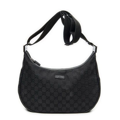 Gucci Round Zip Messenger Black GG Canvas