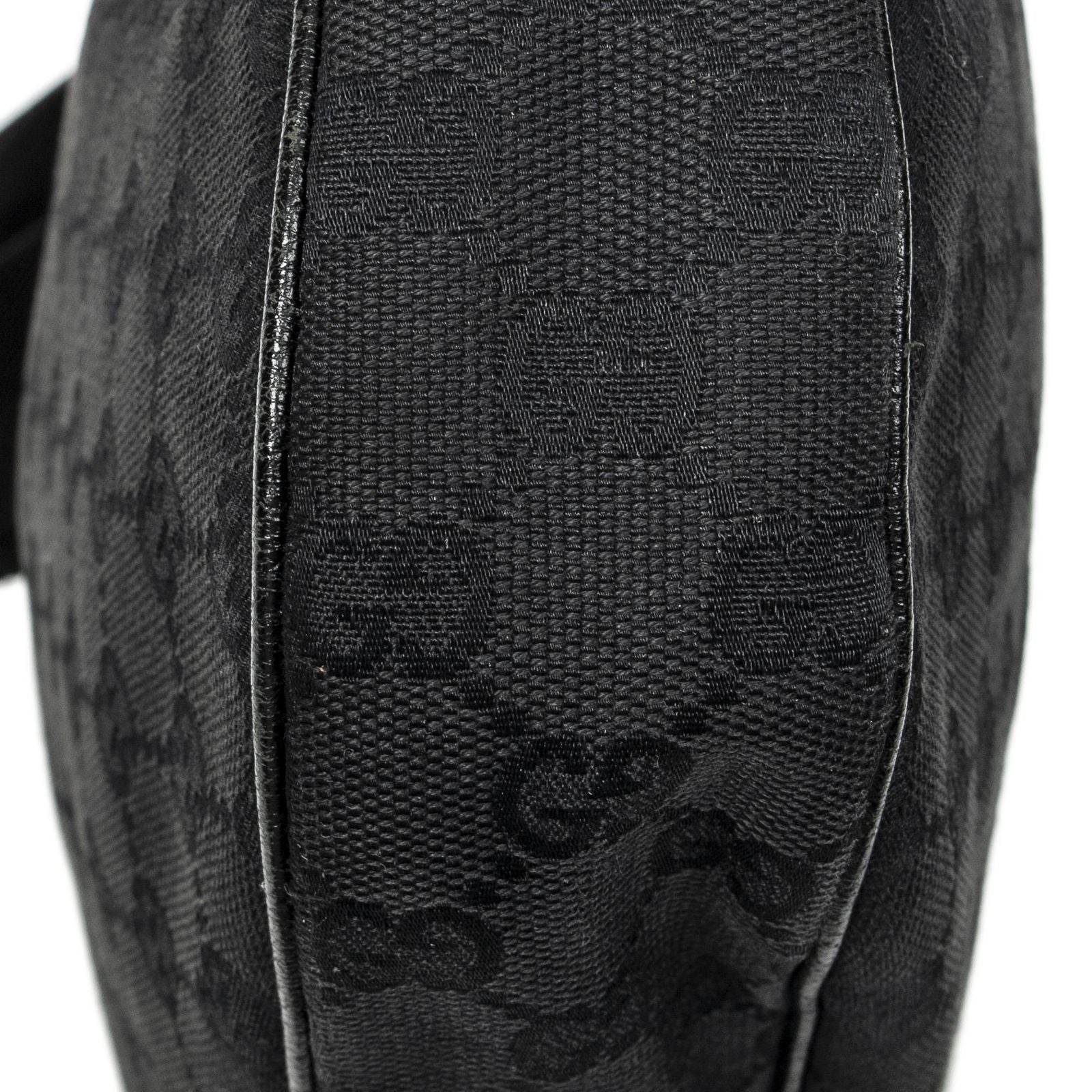 Gucci Round Zip Messenger Black GG Canvas — view 7