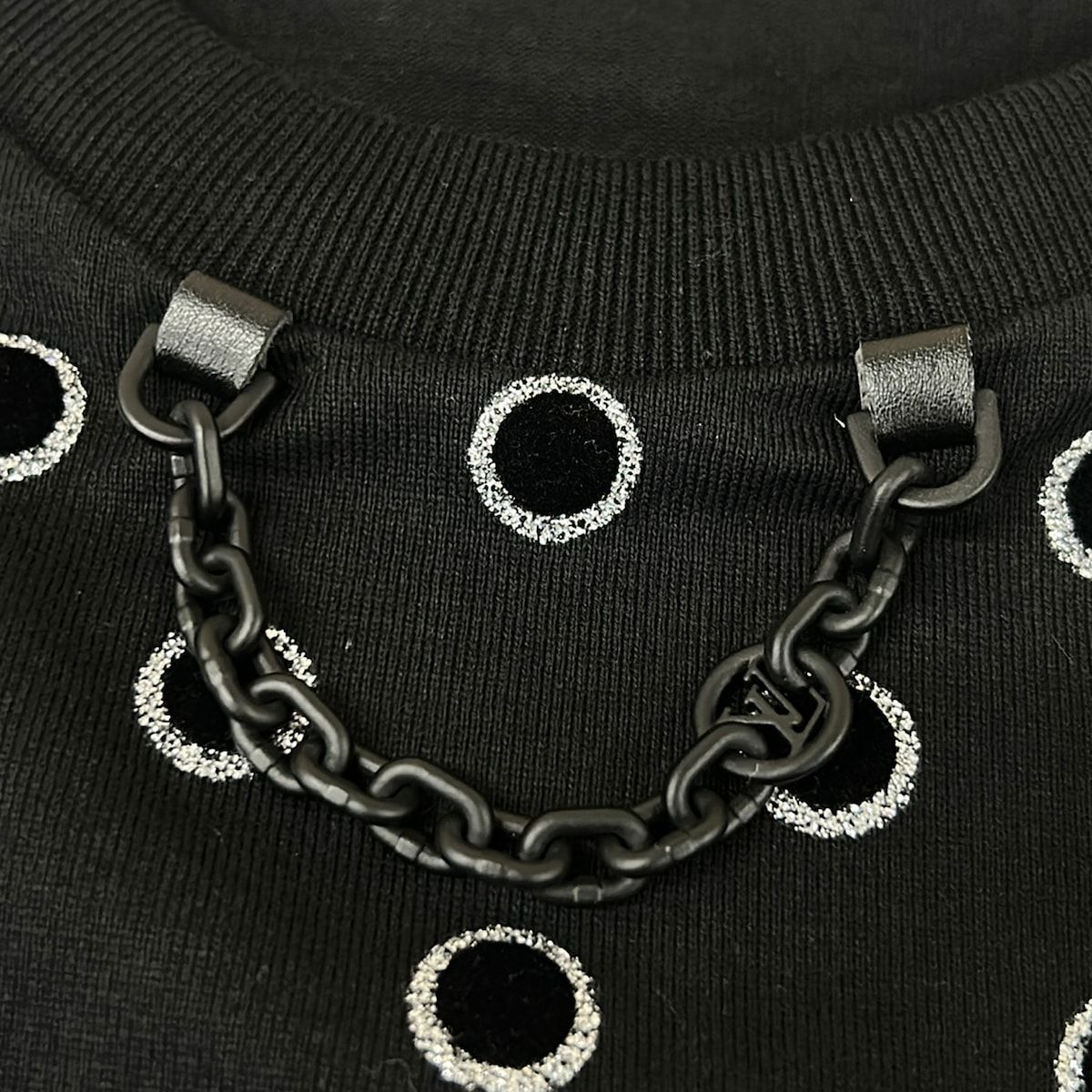 Louis Vuitton Dress L Wae Black Silver Cotton — view 9