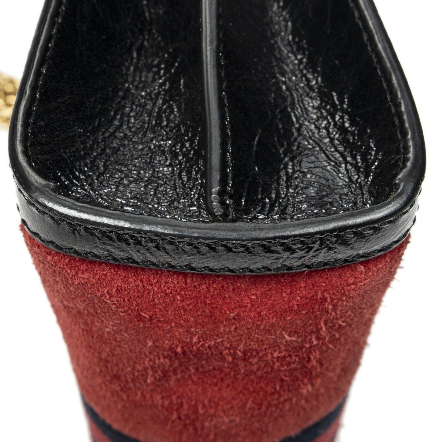 Gucci Small GG Ophidia Red Black Suede Leather Messenger — view 8