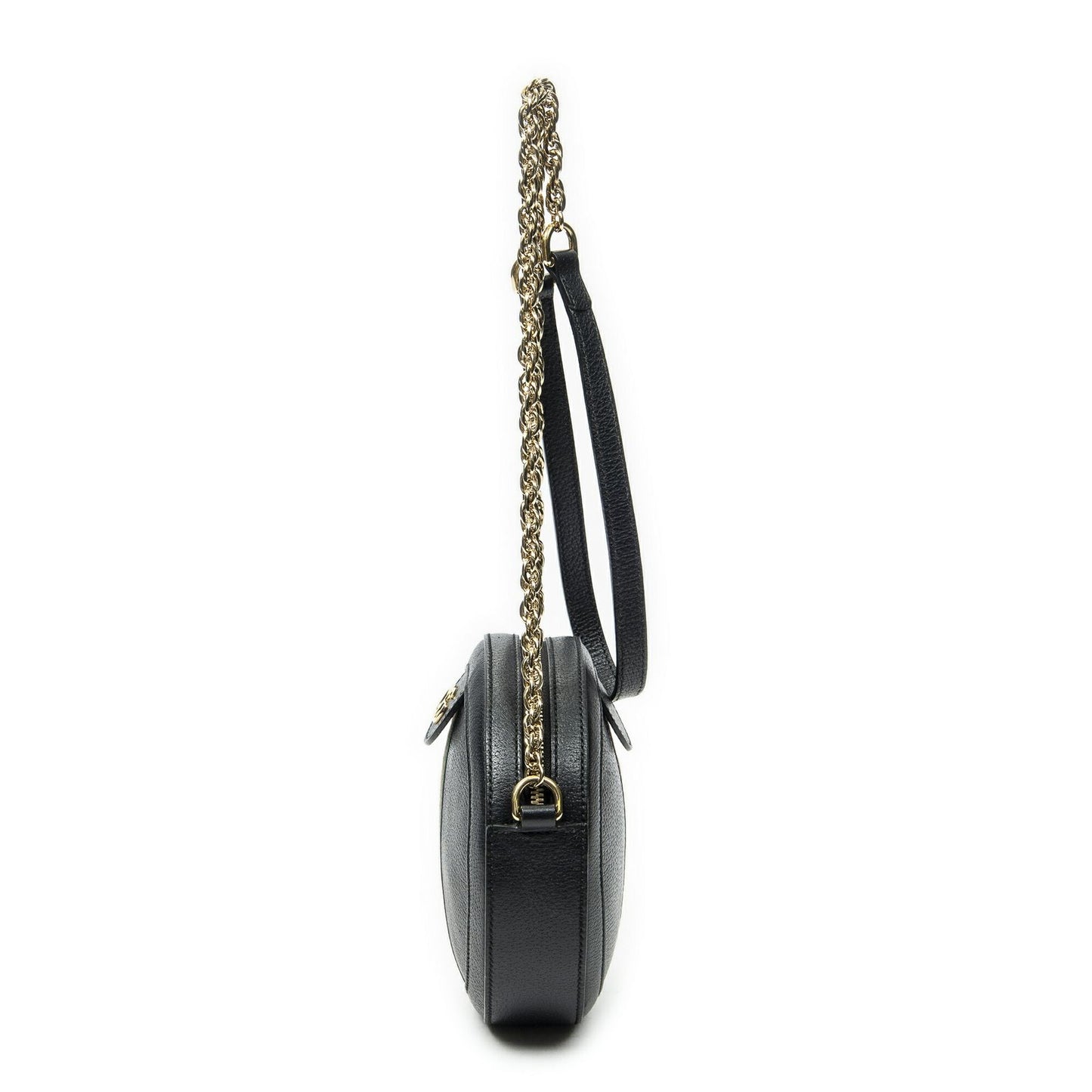 Gucci Mini Web Ophidia Crossbody Black Gray Calfskin Leather — view 3