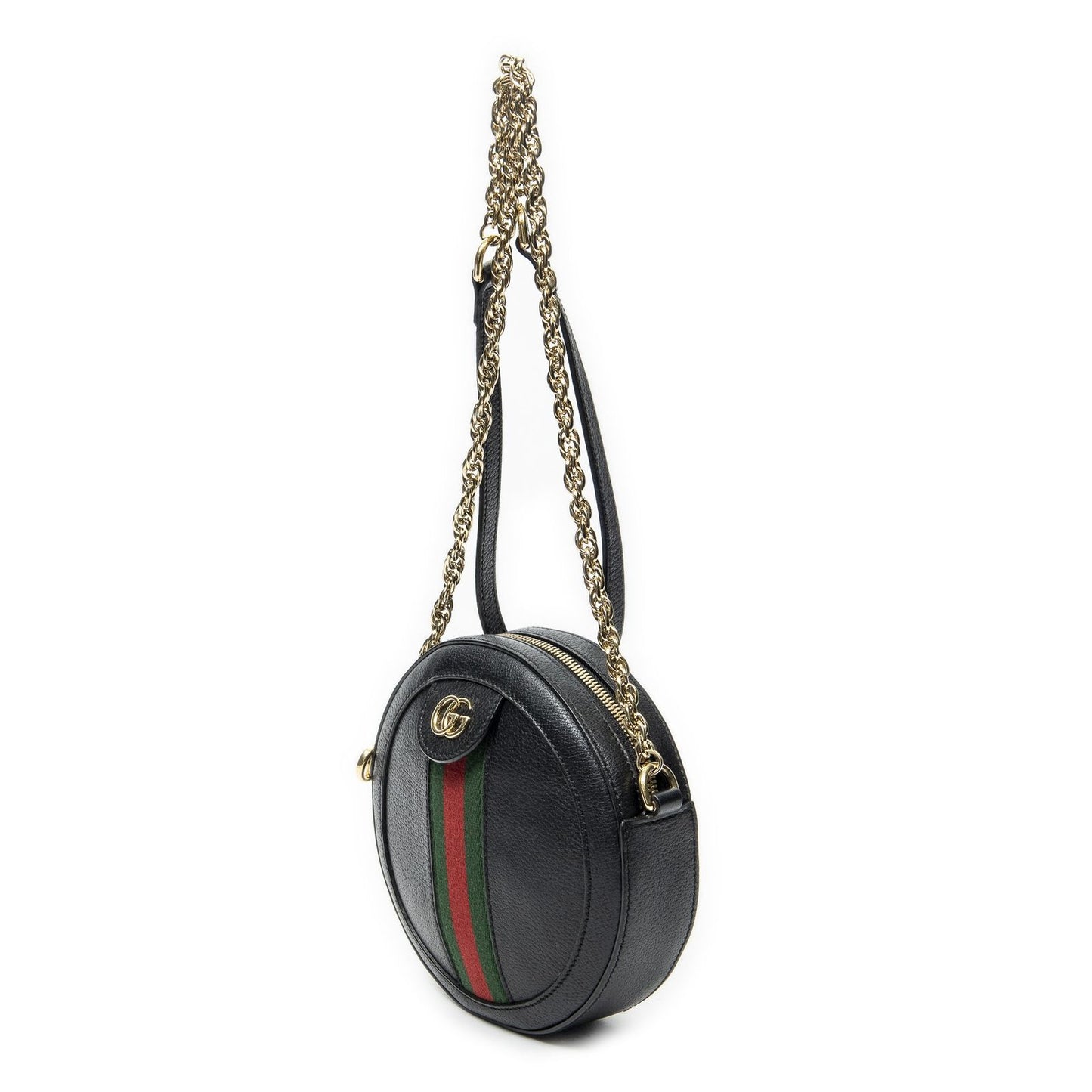 Gucci Mini Web Ophidia Crossbody Black Gray Calfskin Leather — view 2