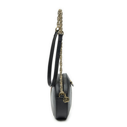 Gucci Mini Web Ophidia Crossbody Black Gray Calfskin Leather — view 4