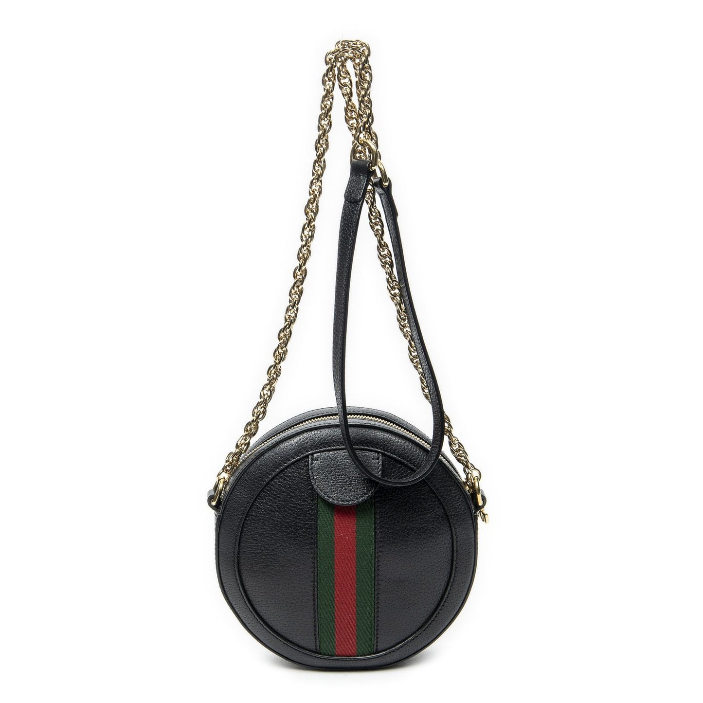 Gucci Mini Web Ophidia Crossbody Black Gray Calfskin Leather — view 5
