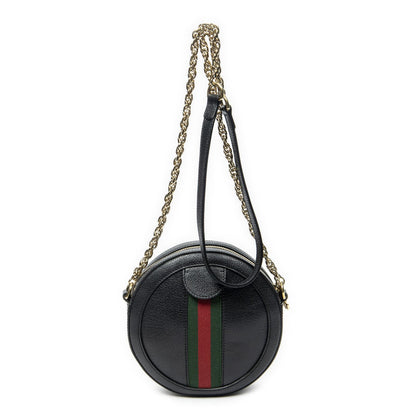 Gucci Mini Web Ophidia Crossbody Black Gray Calfskin Leather — view 5